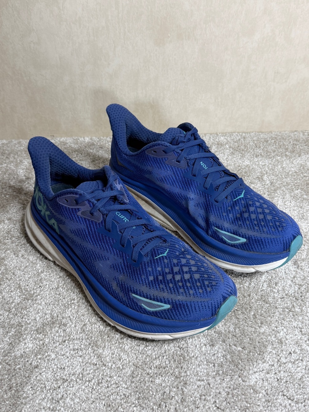 Hoka One One Women’s Clifton 9 Sneaker Shoes Running in Evening Sky Blue 10B